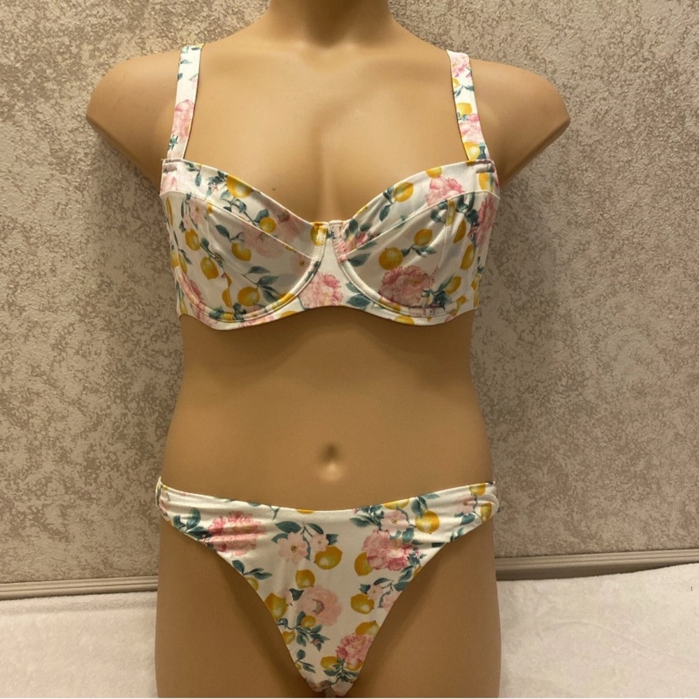 Victoria's Secret Floral and Lemon Print Bikini - Multicolor